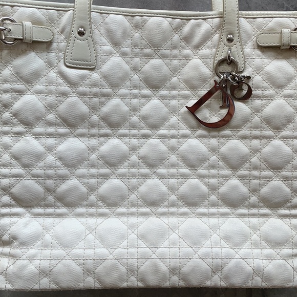 Dior Coated Canvas Cannage Tote Bag White - Picture 4 of 17